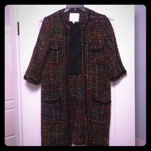 Anthro Multicolored Tweed Coat